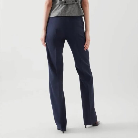 NWT COS Navy Wool Straight-Leg Pants Size 6! - Picture 3 of 14